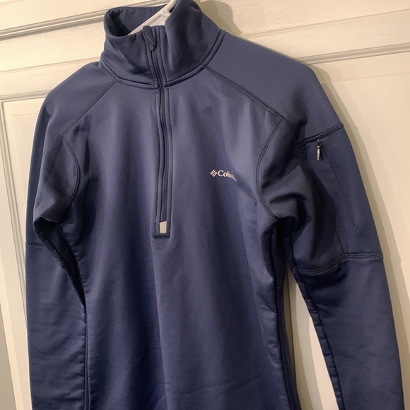 Columbia Dark Midnight Blue Omni-wick fleece pullover quarter zip. Sz Womans sm - Picture 2 of 8